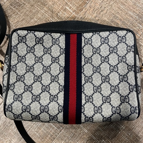 Vintage Gucci Ophidia Navy Monogram  Crossbody Bag Purse - Picture 5 of 9